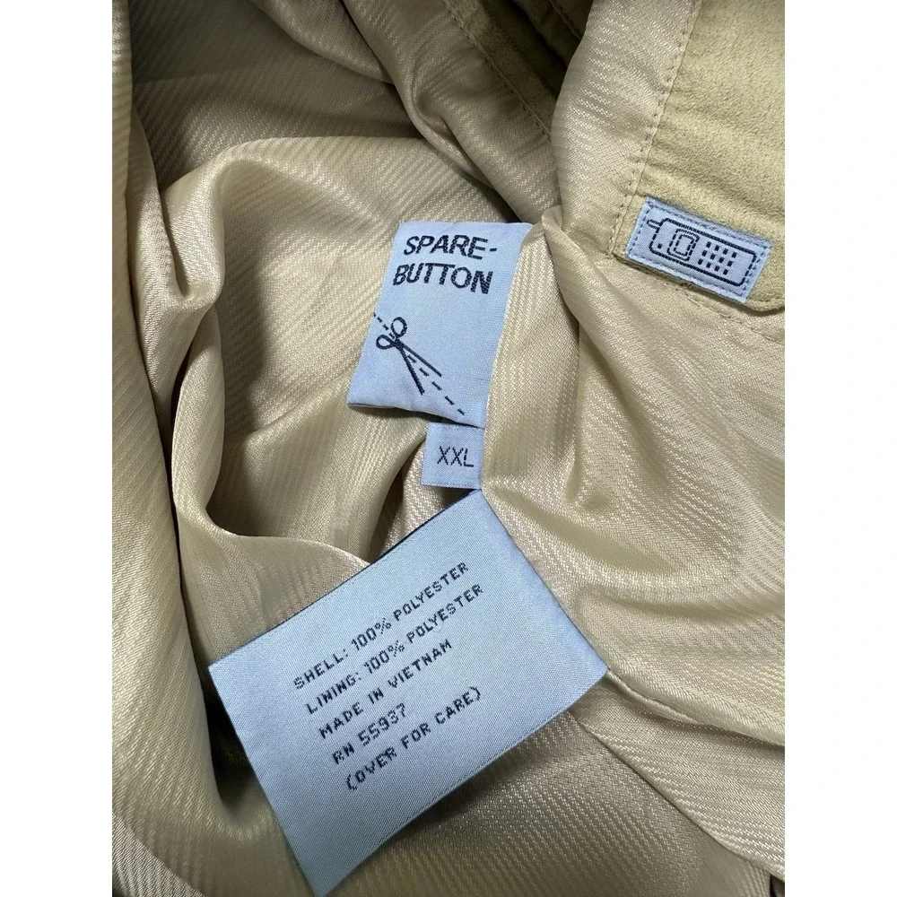 Vintage Newport Harbor Sport Tan Zip‎ Up Utility Pocket Jacket Coat Size XXL